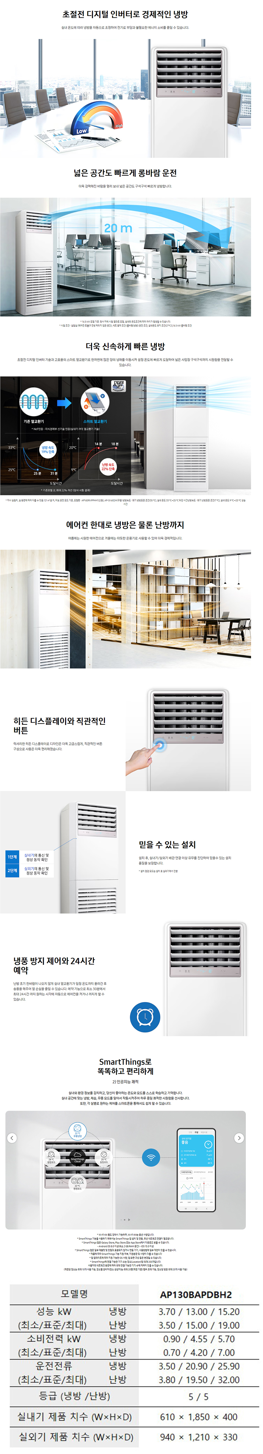 [삼성] 스탠드 냉난방기 36평 단상 AP130BAPDBH2 상세 이미지 1